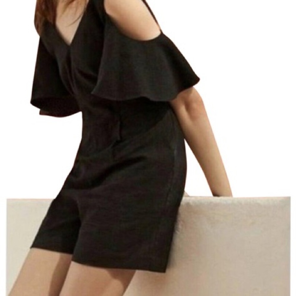 Elevenses Anthropologie Cut Out Shoulder Romper